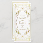 Goldene mystische Tarot-Karte Save the Date Einladung (Vorne/Hinten)