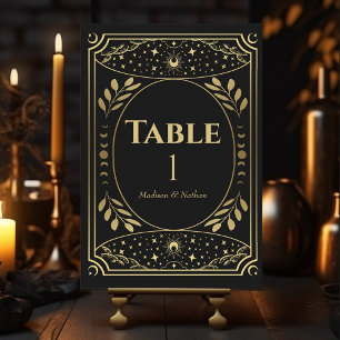 Goldene mystische Tarot-Karte Tischnummer