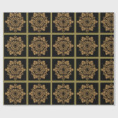 Goldene Nacht Blume Geschenkpapier (Flach)