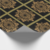 Goldene Nacht Blume Geschenkpapier (Ecke)