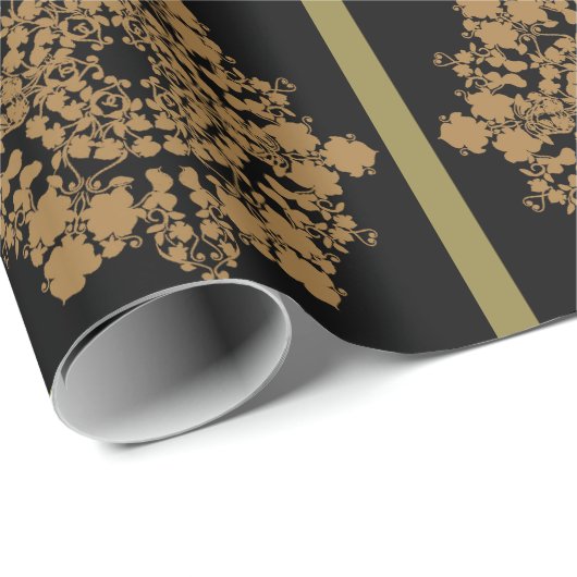 Goldene Nacht Blume Geschenkpapier (Rolleneckpunkt)