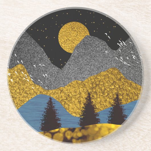 Goldene Nacht Getränkeuntersetzer (Vorne)