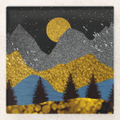 Goldene Nacht Glasuntersetzer (Vorderseite)