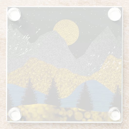 Goldene Nacht Glasuntersetzer (Rückseite)