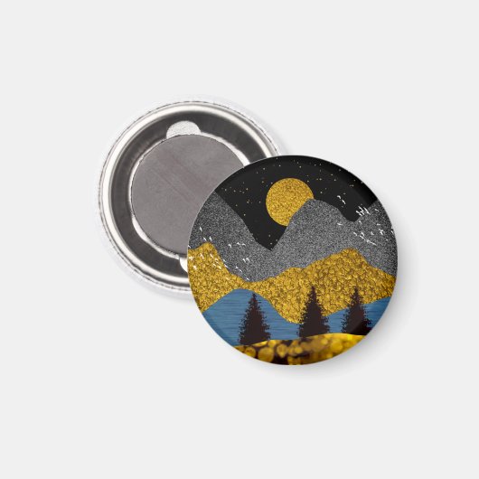 Goldene Nacht Magnet (Vorderseite/Rückseite)