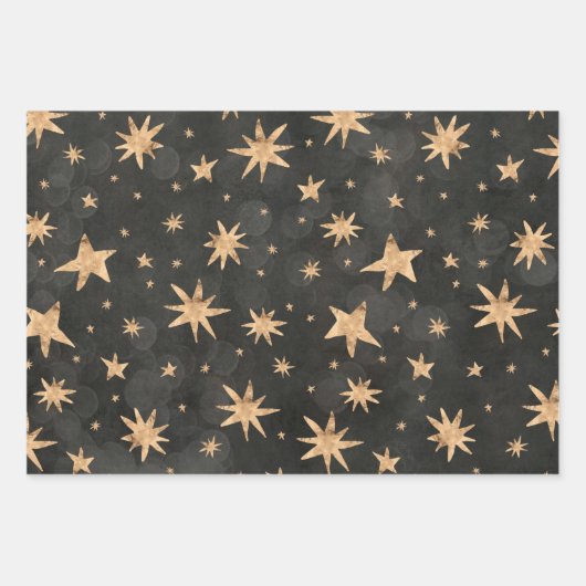 Goldene Nächte Geschenkpapier Set (Vorderseite)