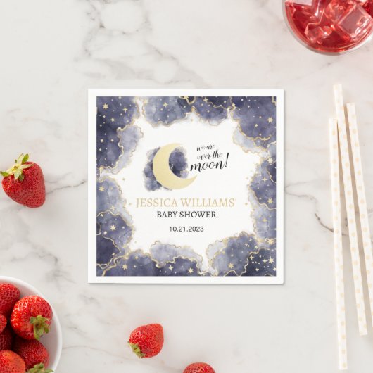 Goldene nächtliche Mond Baby Duschpapiernacken Serviette (Beispiel)