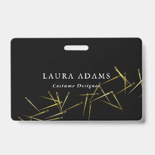 Goldene Nadeln   Eleganter Modedesigner   Name Ausweis