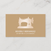 Goldene Nähmaschine Seamstress Beige Visitenkarte (Vorderseite)