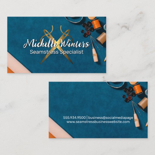 Goldene Nähte | Nähkits Visitenkarte (Vorne/Hinten)