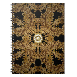 Goldene nahtlose handgezeichnete, vintage Hintergr Notizblock