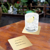 Goldene Namensschrift Geburtstag Rechteckiger Pappuntersetzer