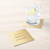 Goldene Namensschrift Geburtstag Rechteckiger Pappuntersetzer (Vor Ort)