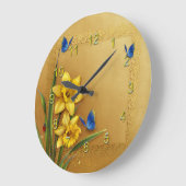 Goldene Narzissen Große Wanduhr (Winkel)