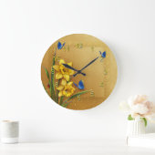 Goldene Narzissen Große Wanduhr (Zuhause)
