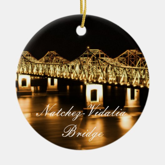 Goldene Natchez-Vidalia Keramik Ornament (Vorne)