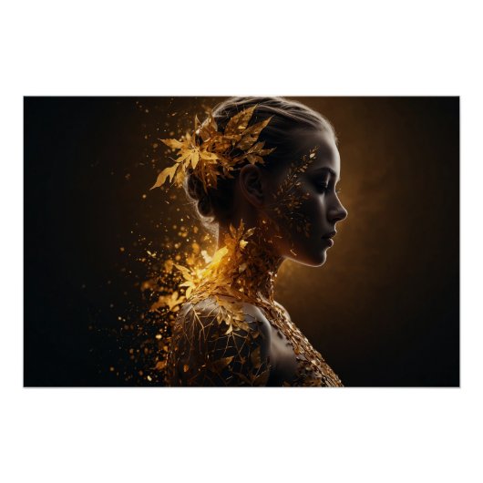 Goldene Natur – Elegante Verwandlung in Licht Poster (Vorderseite)