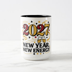 Goldene Neujahrsfeier 2027 Zweifarbige Tasse