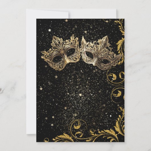 Goldene Neujahrsfeierlichkeiten Einladung (Rückseite)