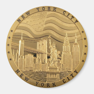 Goldene New York City Skyline Souvenir Magnet