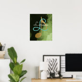 goldene Note, mädchenhafte Monografie Poster (Heimbüro)