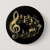 Goldene Noten in ovaler Form Button (Vorderseite)