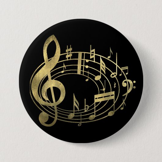 Goldene Noten in ovaler Form Button (Vorderseite)