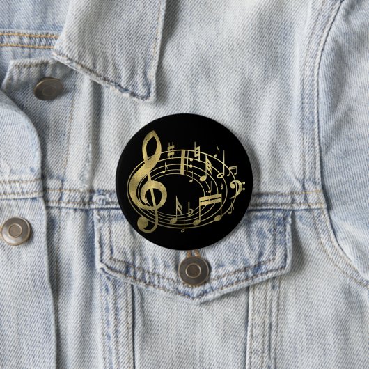 Goldene Noten in ovaler Form Button (Beispiel)