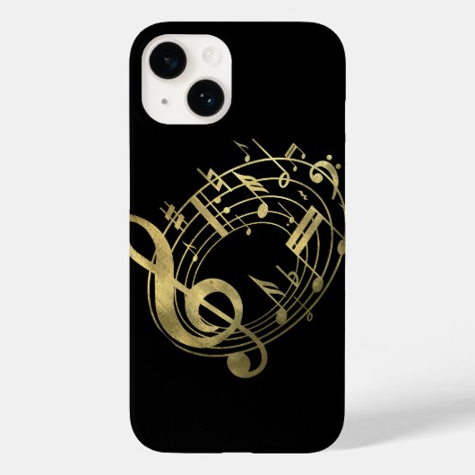 Goldene Noten in ovaler Form Case-Mate iPhone Hülle (Rückseite)