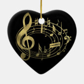 Goldene Noten in ovaler Form Keramik Ornament (Hinten)