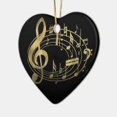 Goldene Noten in ovaler Form Keramik Ornament (Links)