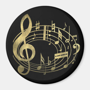 Goldene Noten in ovaler Form Magnet