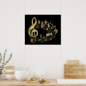 Goldene Noten in ovaler Form Poster (Küche)