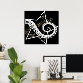 Goldene Noten von Musical Star Poster (Heimbüro)