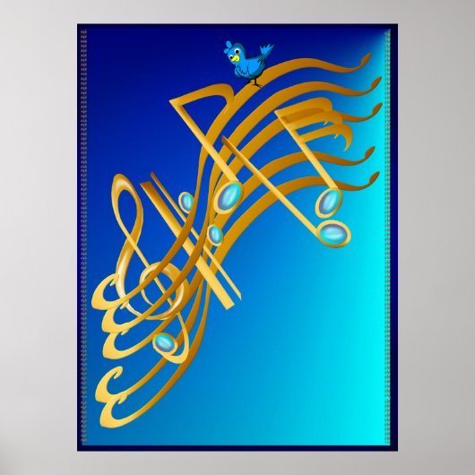 Goldene Notizen Print Poster (Vorne)