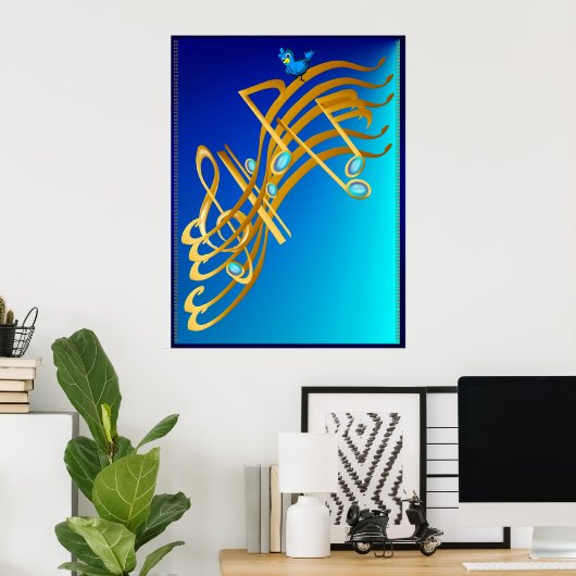 Goldene Notizen Print Poster (Heimbüro)