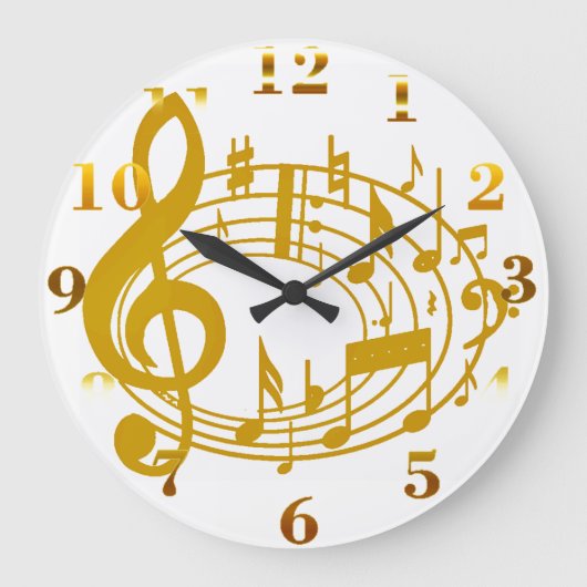 Goldene Notizen_Uhr Große Wanduhr (Vorderseite)
