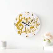 Goldene Notizen_Uhr Große Wanduhr (Zuhause)