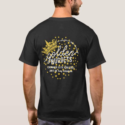 GOLDENE NUGGETS: Offizielles Logo auf Schwarzem T-Shirt (Rückseite)