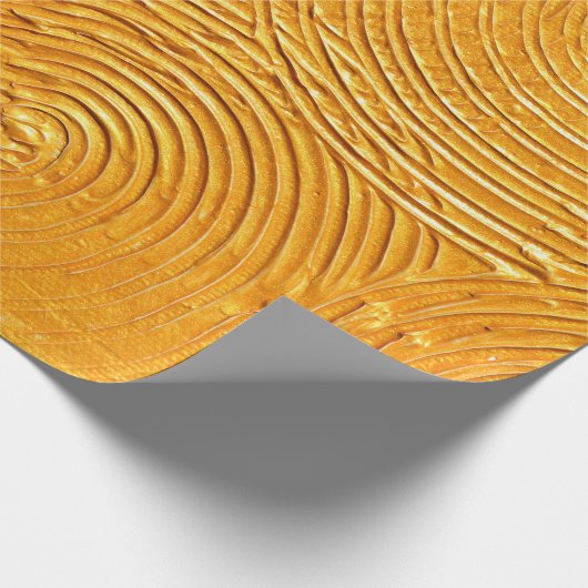 Goldene Oberfläche, goldener Hintergrund, Malerei Geschenkpapier (Ecke)