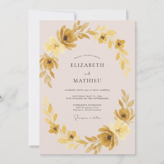 Goldene Ockerreben-Hochzeit Einladung (Vorderseite)