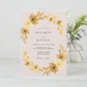 Goldene Ockerreben-Hochzeit Einladung (Stehend Vorderseite)