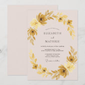 Goldene Ockerreben-Hochzeit Einladung (Vorne/Hinten)