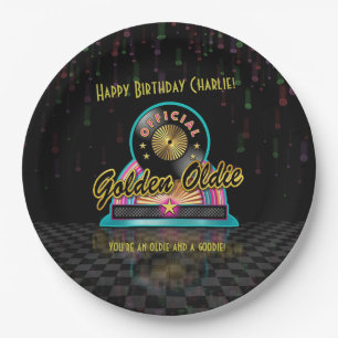 Goldene Oldie-Party-Platte Pappteller