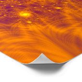 GOLDENE ORANGE-FRACTAL-KUNST – PSYCHEDELISCHE SPIR POSTER (Ecke)