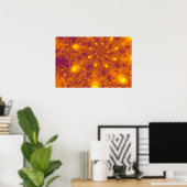 GOLDENE ORANGE-FRACTAL-KUNST – PSYCHEDELISCHE SPIR POSTER (Heimbüro)