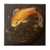 Goldene orange Koi Fische Fliese (Vorderseite)