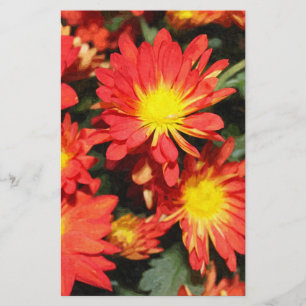Goldene, orangefarbene Blume. Briefpapier