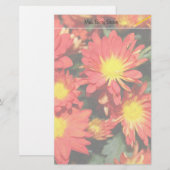 Goldene, orangefarbene Blume. Briefpapier (Vorne/Hinten)