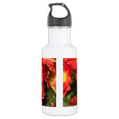 Goldene, orangefarbene Blume. Edelstahlflasche (Rückseite)